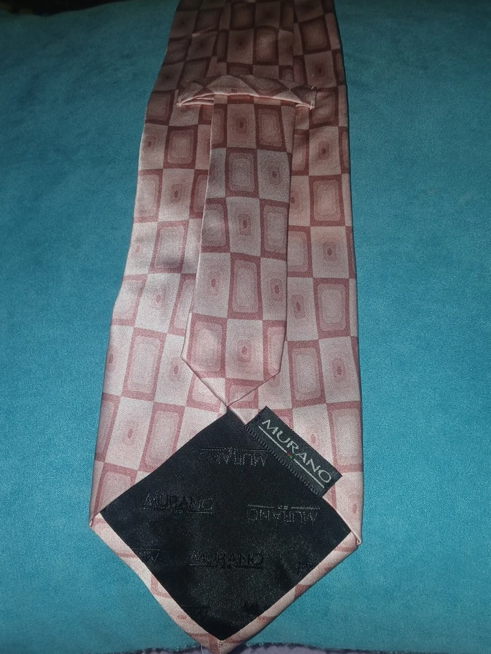 Murano Pink Geometric Print 100% Silk Men's Tie